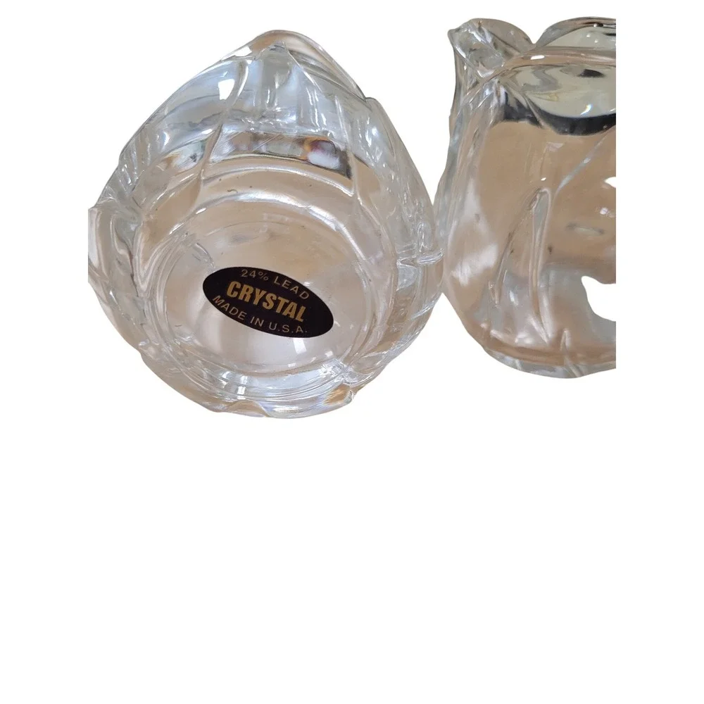 Lead Crystal Tulip Shaped Candle Holders Made in USA, Set of 2 - 20$ for 2 - Picture 2 of 3